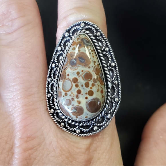 New Asteroid Jasper Silver Ring. - Picture 3 of 16
